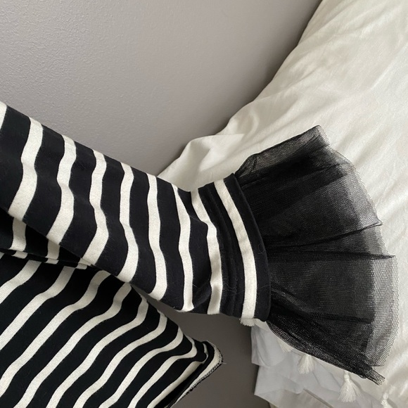 Rare J Crew Striped shirt with tulle sleeves- M - Picture 8 of 9